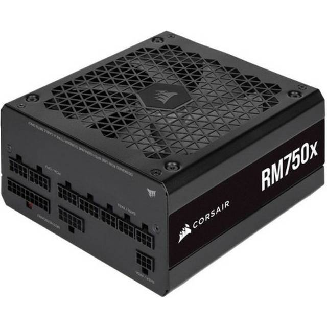 CORSAIR RM750x Helt Modulärt ATX-Strömaggregat Med Låg Ljudnivå – ATX 3.1-Kompatibel – PCIe 5.1-Stöd – Cybenetics Gold-Effektivitet – Inbyggd 12V-2x6-Kontakt - Svart