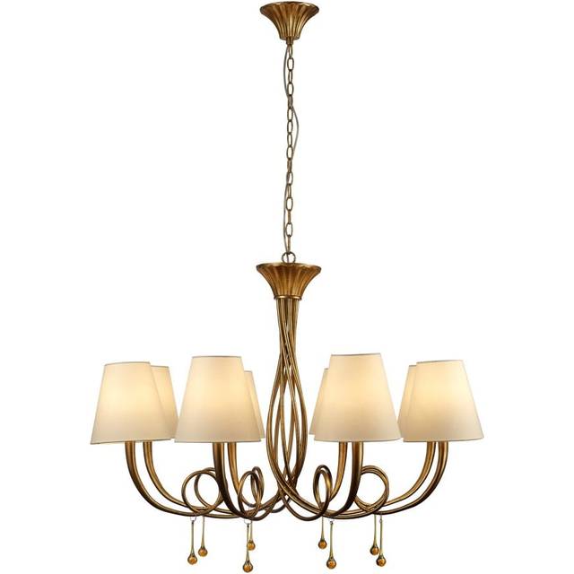Mantra M6205 Paola Pendant 95cm Round 8 Light Gold Painting Cream Shad