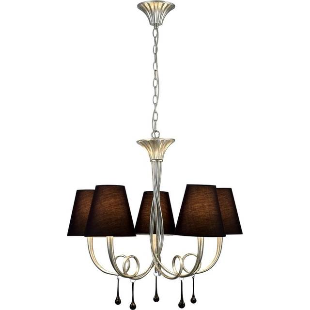 Mantra M6208 Paola Pendant 70cm Round 5 Light Silver Painting Black Sh