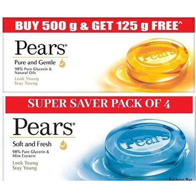 Pears Pure And Gentle - Soft & Fresh Glow Soap Bathing Bar Buy 4 Get 1 Bar Free