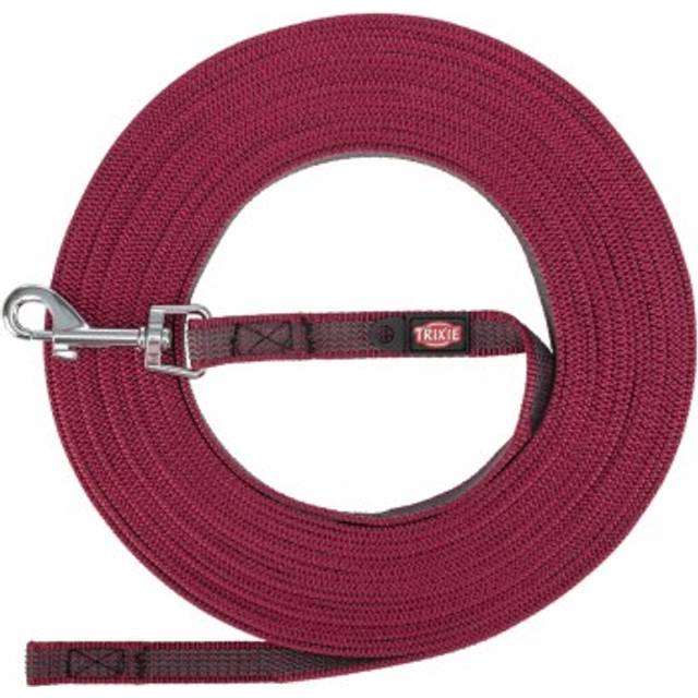 Trixie gummerad släplina, sangria - Storlek: S–M: 15 m lång / 15 mm bred - Rosa