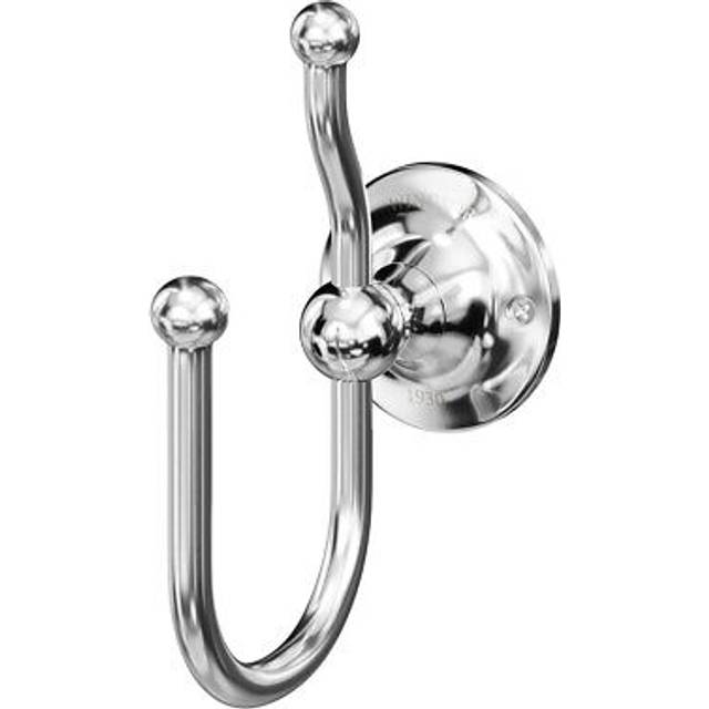 Windsor 1930 Traditional Polished Wall Mounted Double Robe Hook | Chrome | Metal | 55mm x 155mm x 100mm