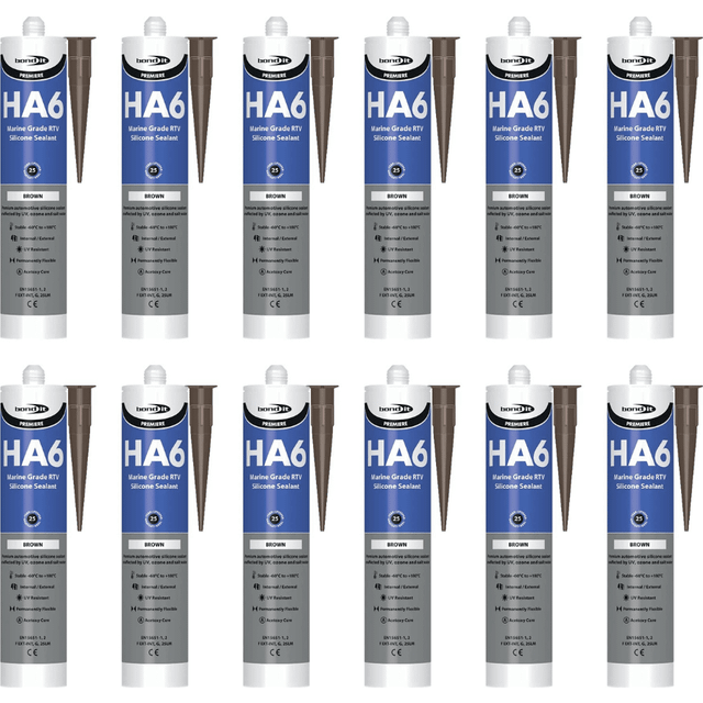 3x Bond it Brown HA6 RTV Silicone Sealant Marine Aquarium Safe Water Fish Tank