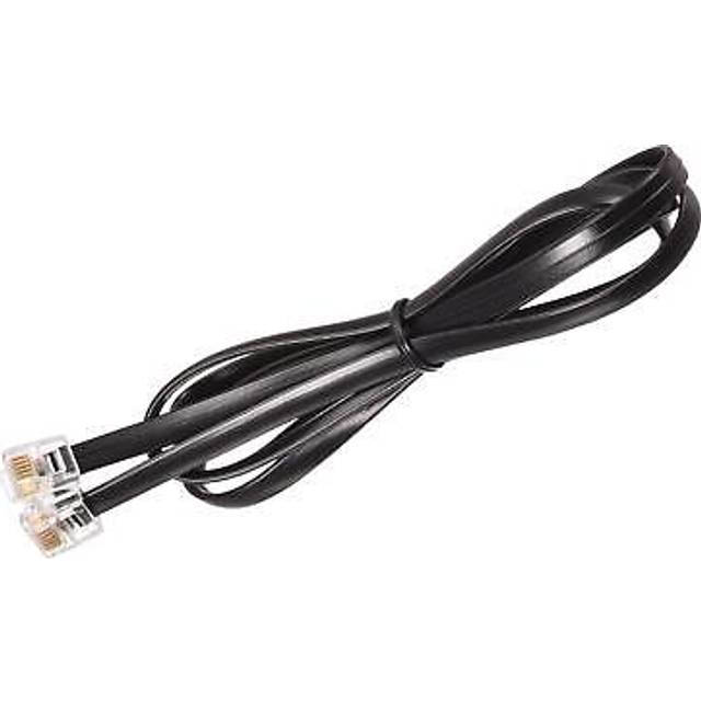 Phone cord 3.28ft telephone cable phone line cord rj11 6p6c plugs black 1pcs