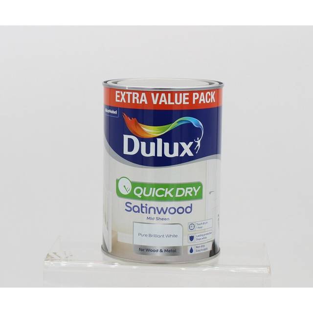 Dulux Quick Dry Satinwood 1.25 Litre Pure Brilliant White