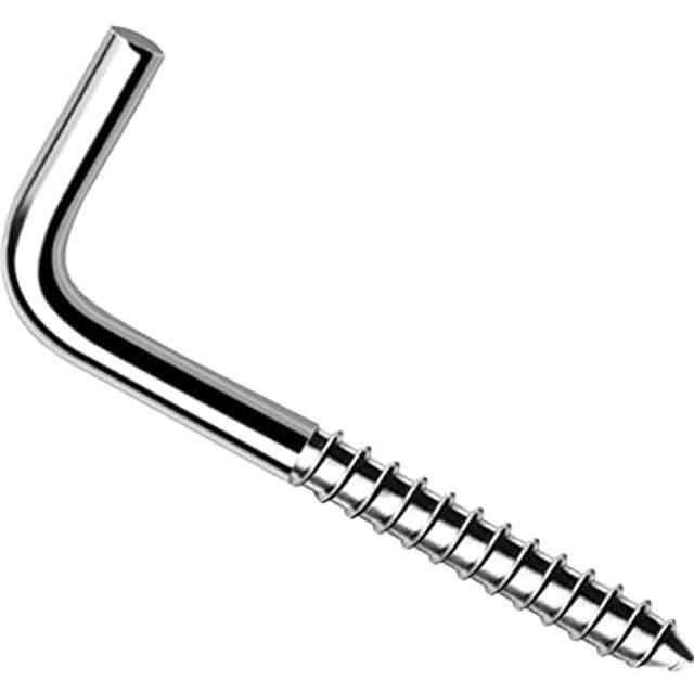 35mm L Shaped Hook Screws Right Angle Screws (Pack of 50) Zinc Plated Self Tapping 90 Degre Bend Wood Screw, Dresser, Cloth Dryer Square Hooks,