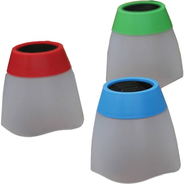 Solar LED Tumbler Table Lights Pack of 12 - Green, Blue &amp; Pink