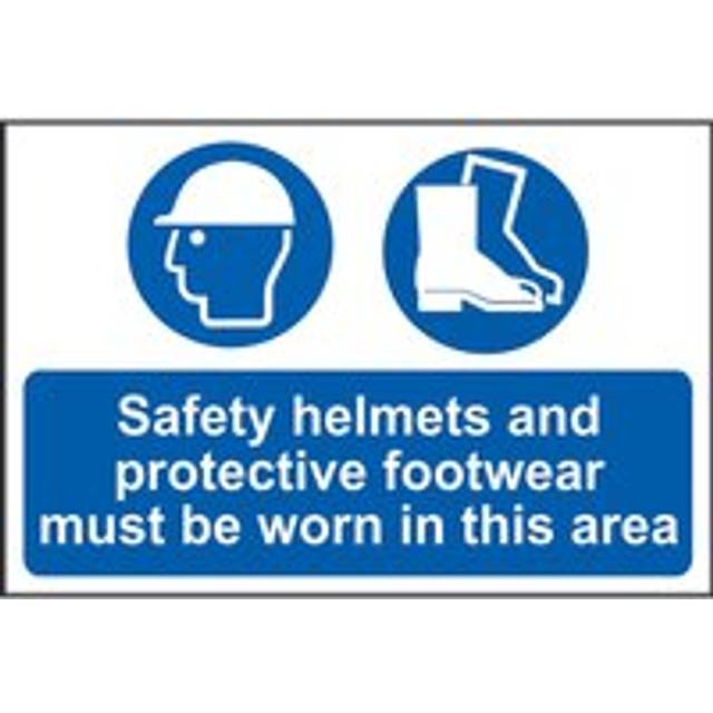 Safety Helmets And Footwear Sign 600 X 400Mm