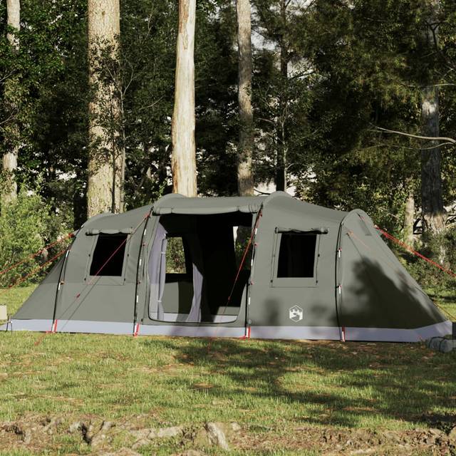 vidaXL Family Tent Tunnel 6-Person Green Waterproof