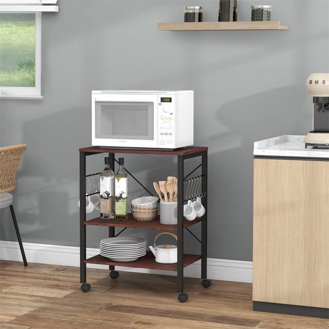 Aizak Metal Bar Cart - Black (1cm W X 10cm D)