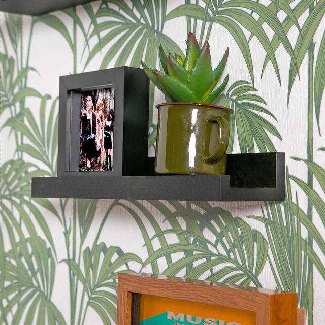57cm Floating Picture Ledge Wall Shelf - Black