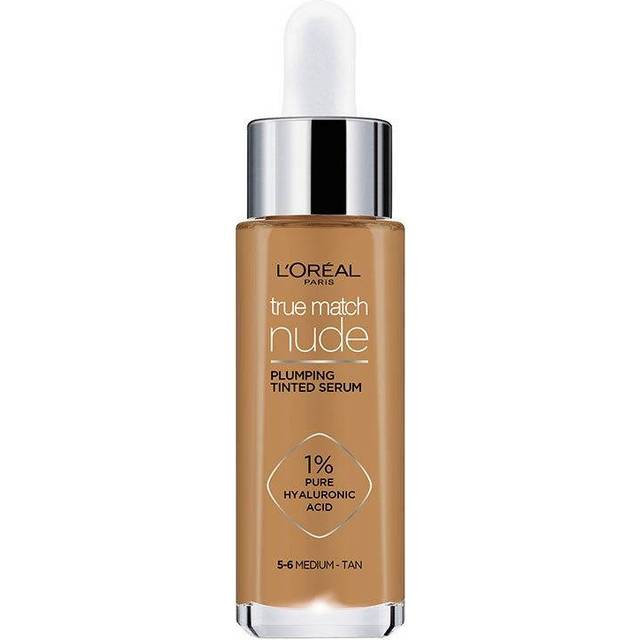 L'Oreal Paris True Match Nude Plumping Tinted Serum, 5-6 Medium Tan, Women - - Medium Tan