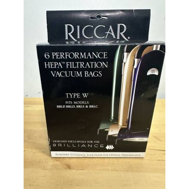 Genuine Riccar Type W Brilliance HEPA Filtration Vacuum Cleaner Bags 6 pack