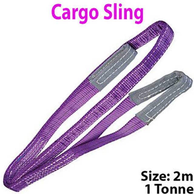 2m 1 tonne (1000kg) flat webbing strong cargo sling lifting crane hoist strap