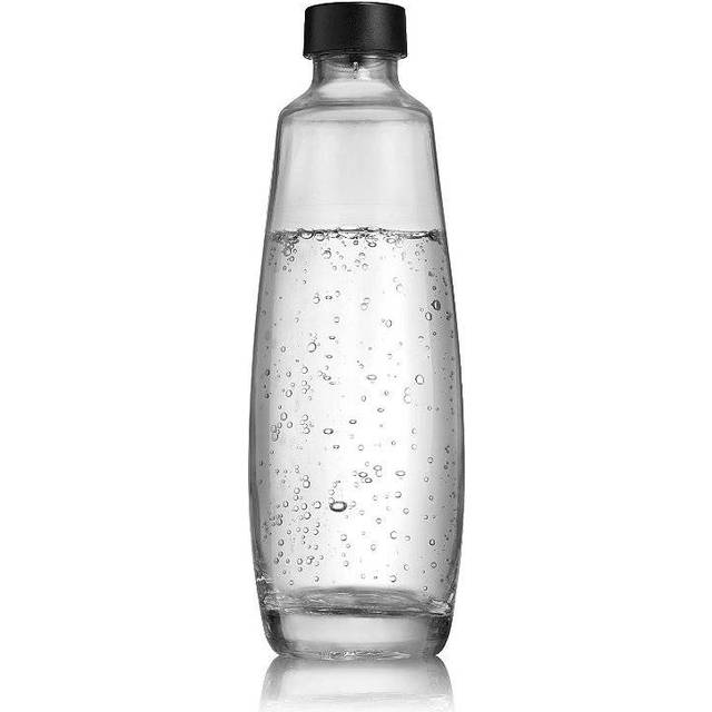 Duo Stylish 1L glass Carafe. Refilable carafe for carbonated drinks. Dishwasher Safe. Only Compatible with SodaStream's Duo Sparkling Water Maker,
