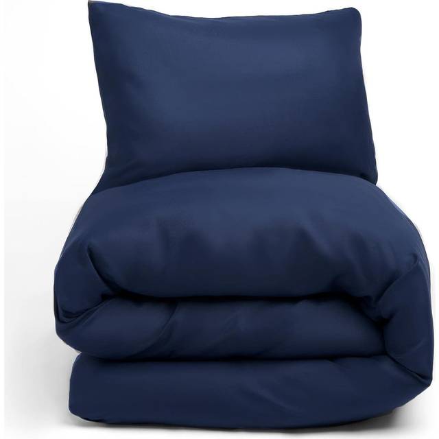 Plain Dyed Bedding Set - Navy / Single - Blue