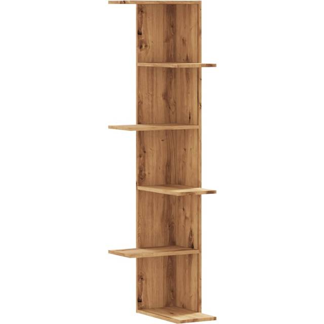 vidaXL Vägghylla hörn ek 36,5x36,5x140 cm konstruerat trä