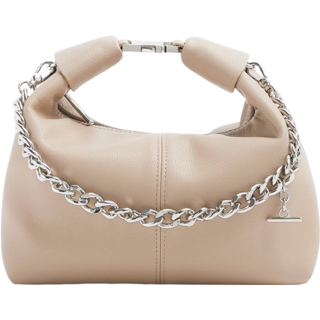 River Island – Ljusbeige påsväska med kedjerem-Naturlig