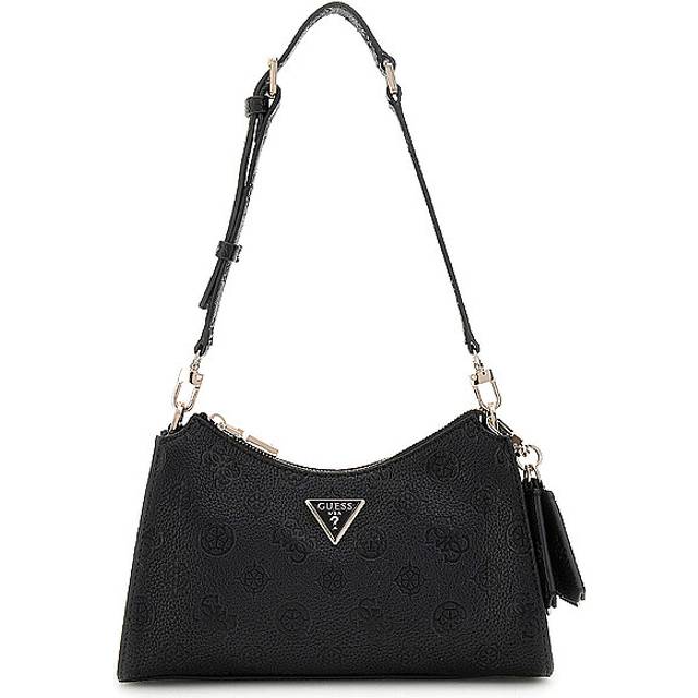 Guess Hobo Bags - Cresidia Top Zip Shoulder Bag - black - Hobo Bags for ladies - unisize