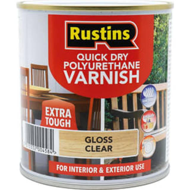 Rustins Quick Dry Poly Gloss Varnish - Clear - 1L - Clear Liquid