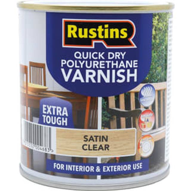 Rustins QuickDry Polyurethane Varnish Satin 1L in Clear