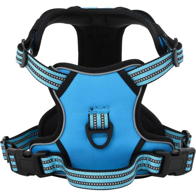 vidaXL Dog Harness with Lead & Collar Adjustable Blue M