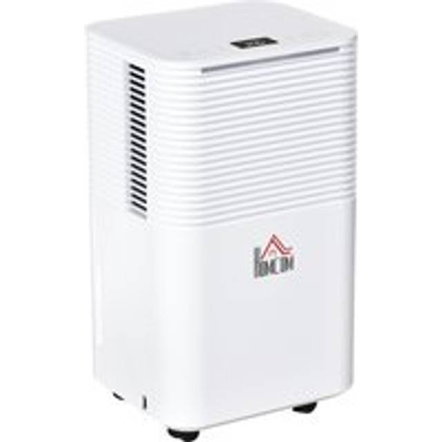 HOMCOM 12L/Day Quiet Low-Energy Dehumidifier for Home Laundry Room Bedroom, Portable Dehumidifier with Sleep Mode Aosom UK