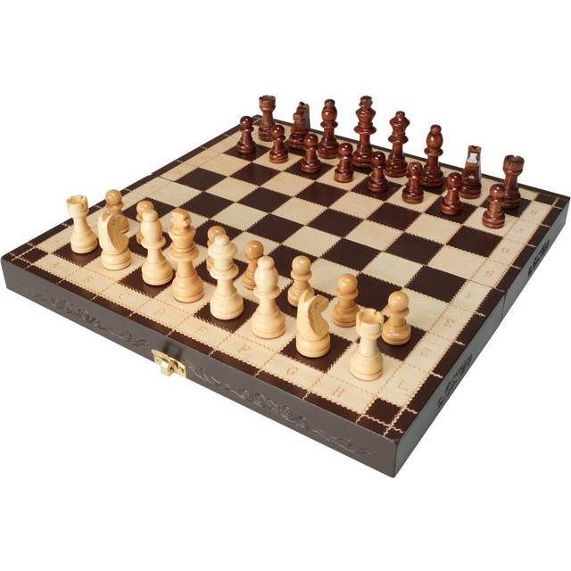 VEVOR magnetiskt schackspel i trä, 12 tums schackspelset, 2 extra damer nybörjarschackset, hopfällbara schackbrädspel med schackpjäser, förvaringsplatser och box, bärbar resepresent för vuxna barn