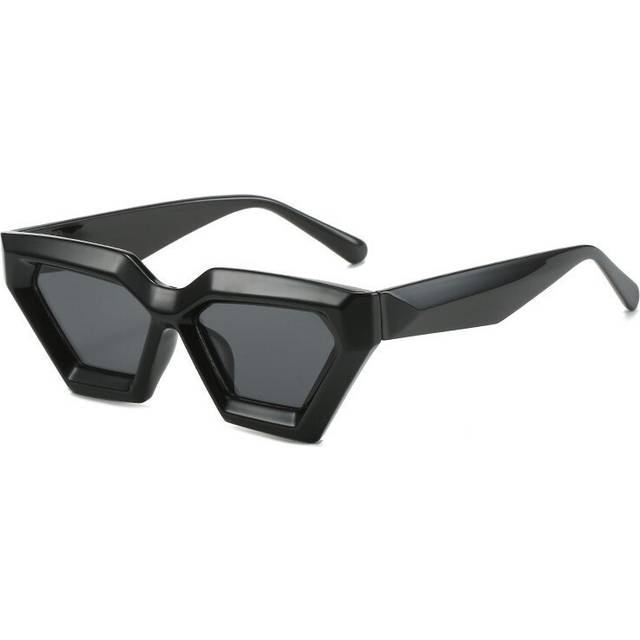 (black-black, as picture shows) Vintage Cat Eye Sunglasses New Oversized Thick Frame Gradient Men Women