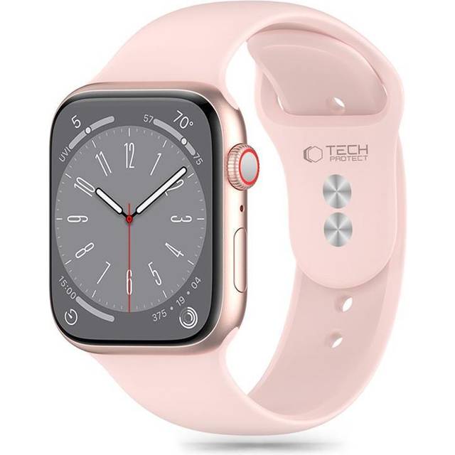 Apple Watch Series 10/9/8/7/6/SE Tech-Protect Silikonarmband - 40mm/41mm/42mm - Ljusrosa
