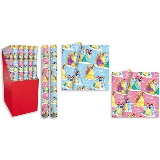 Pack of 2 3m disney princess design christmas gift wrapping paper
