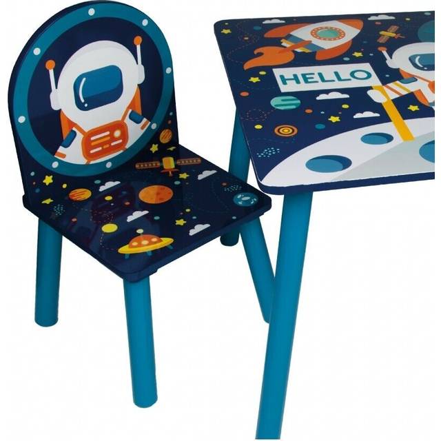 Space Design Children's Wooden Square Table And Chair Set Kids Toddler Furniture
