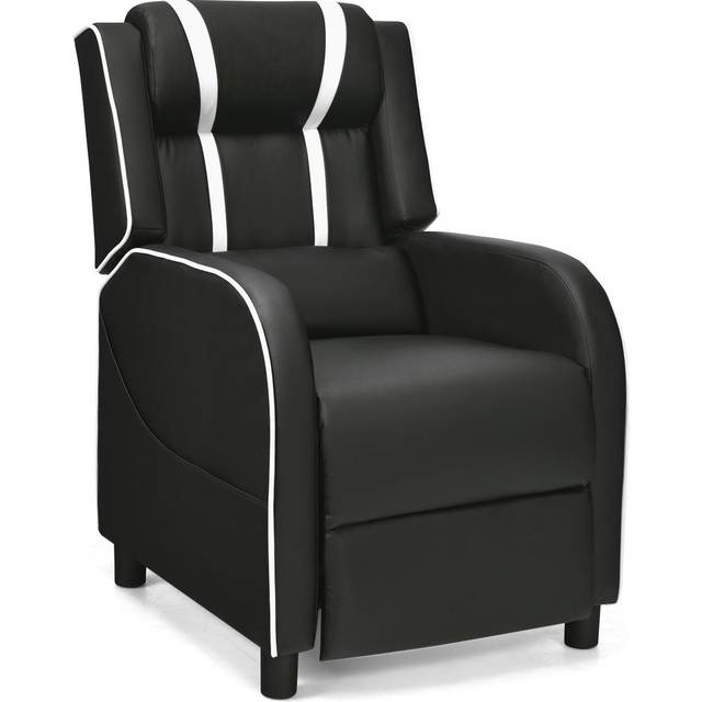 Adjustable Gaming Chair with Footrest Headrest and Lumbar Support-White