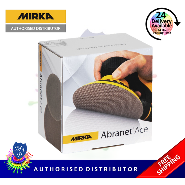 Mirka abranet ace sanding discs 150mm 6" full box (50) p80-p320 or mixed grit