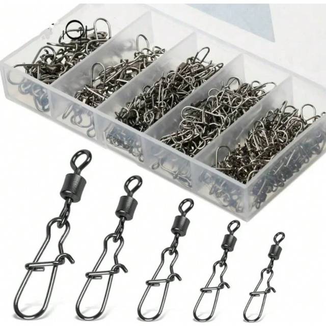 SHEIN 50pcs Fishing Swivel Clips - Available In Various Sizes (4#-12#), Ideal For Fishing, Provides Optimal Performance And Versatility