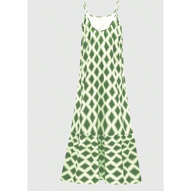Breezaya Women&#39;s Spaghetti Strap Backless All-Over Print Loose Fashionable & Comfortable Dress