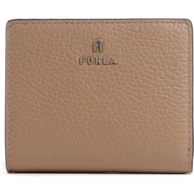 Furla, Accessoarer, Dam, ONE Size, Läder, Brun Läder Dam Plånbok Knappstängning - brown (ONE SIZE)
