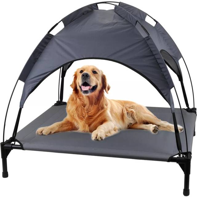 Raised Dog Bed Puppy Pet Cot Elevated Tent Roof Canopy Sun Shade Cover