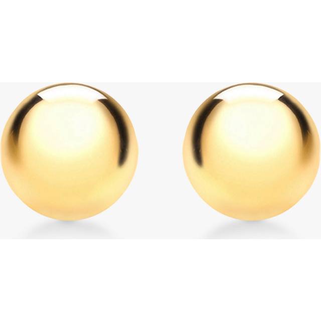 IBB 18ct Yellow Gold 4mm Polished Ball Stud Earrings, Gold