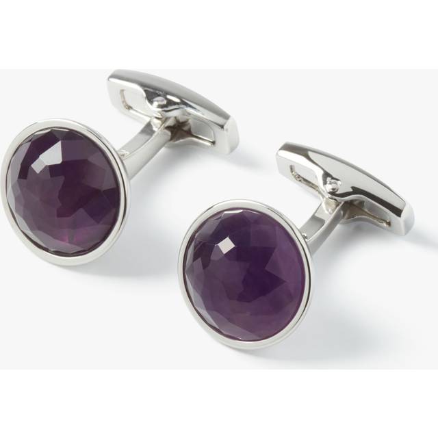 Simon Carter Rondo Amethyst Cufflinks, Silver/Purple