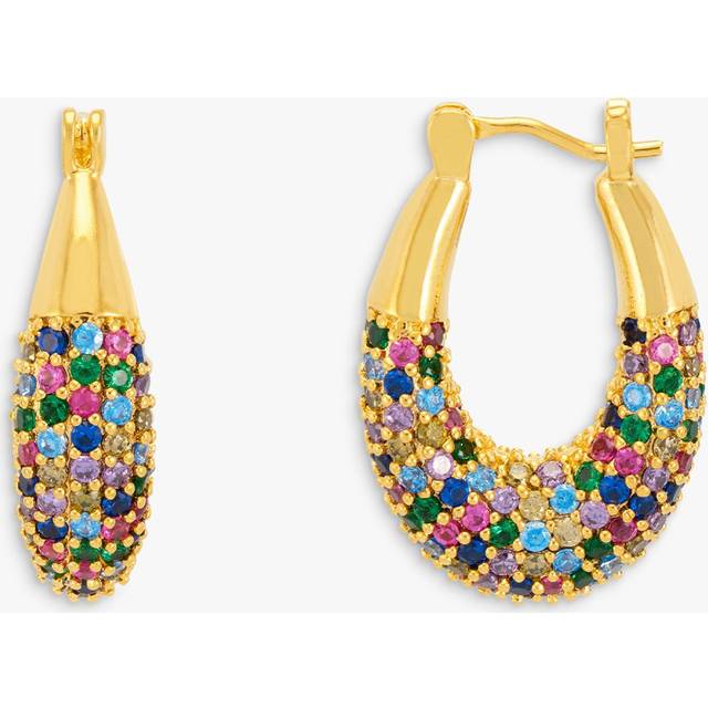 Estella Bartlett Cubic Zirconia Oval Earrings, Gold