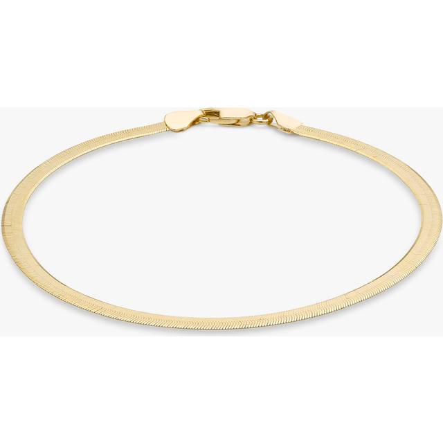 IBB 18ct Gold Herringbone Chain Bracelet, Gold