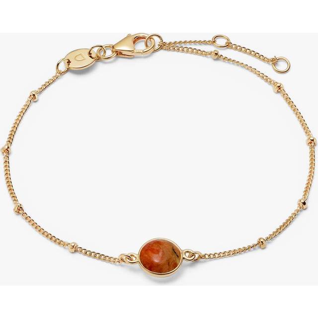 Daisy London Round Semi-Precious Healing Stone Bead Chain Bracelet, Gold