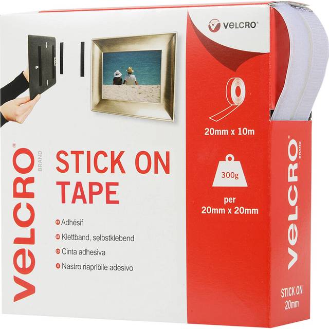 VELCRO Brand | Stick On Tape | Cut-to-Length Strong Hook & Loop Self Adhesive Sticky Tape Perfect for Room DÃ©cor &