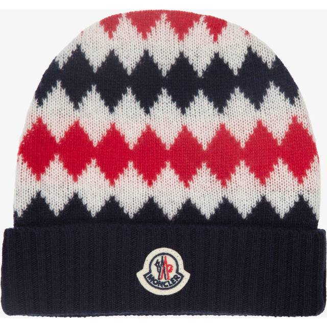Moncler Enfant Boys Blue & Red Wool Beanie Hat - 9-12 month