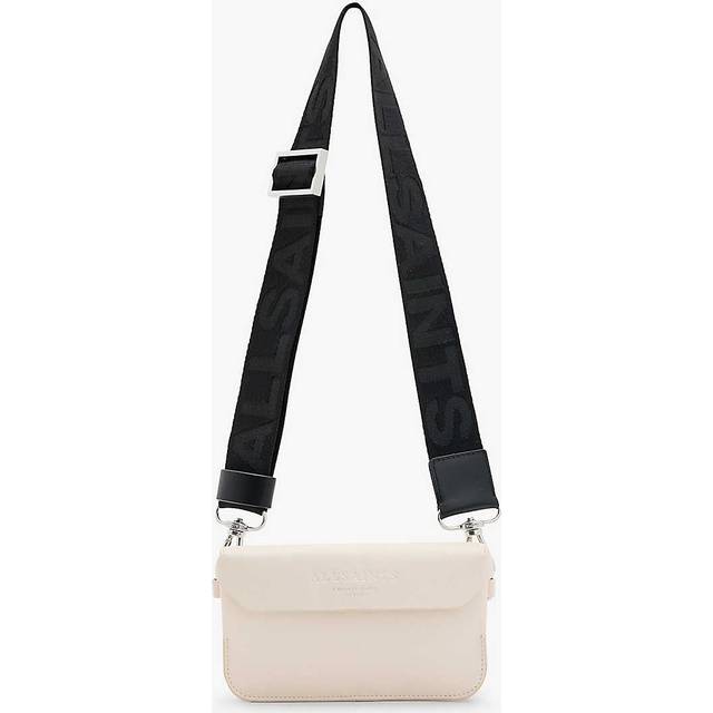 Allsaints Womens Desert White Zoe Logo-debossed Leather Cross-body Bag 1 Size - DESERT WHITE