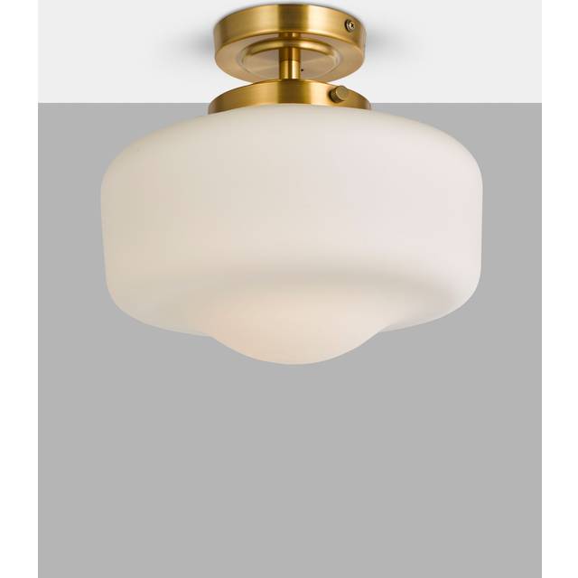 John Lewis School House Opal Glass Shade Flush Bathroom Ceiling Light