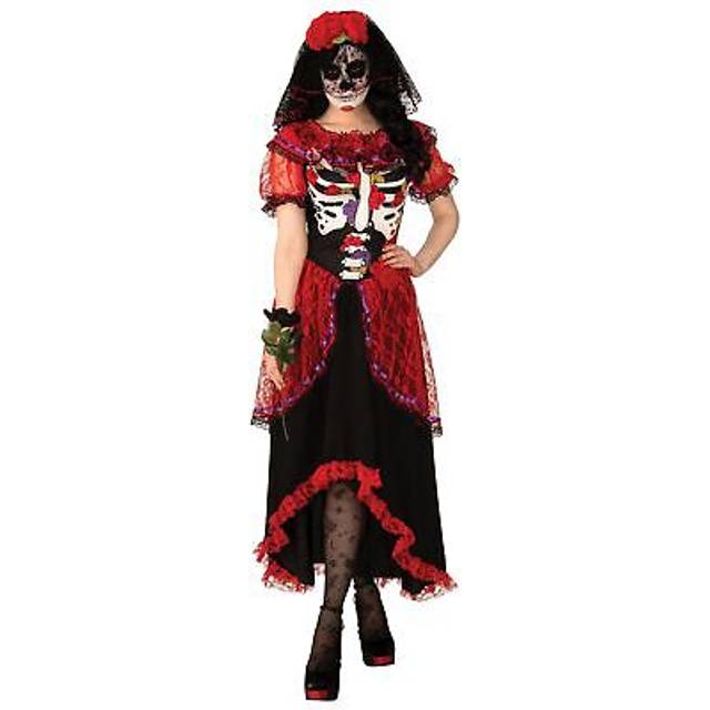 (M, Red/Black/White) Bristol Novelty Womens/Ladies Day Of The Dead Costume
