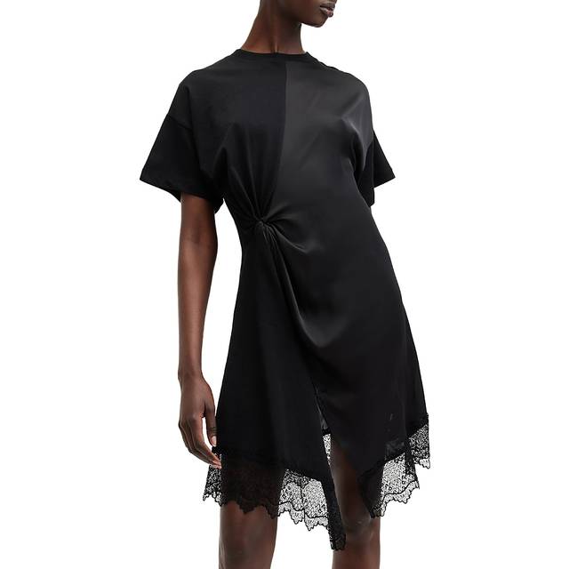 AllSaints Lana Organic Cotton Lace Dress, Black