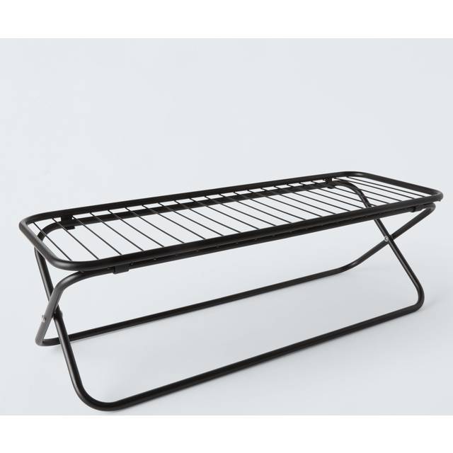 John Lewis Stackable Folding Metal Shoe Rack, Black